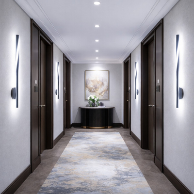 VenCore Twynor Gold 6093-20157 - Μοντέρνο Επιτοίχιο Φωτιστικό Απλίκα LED 40CM 10W Χρυσό Αλουμίνιο με Ρυθμιζόμενο CCT Λευκό - Ημέρας - Θερμό - Χειρισμός CCT μέσω Διακόπτη On-Off