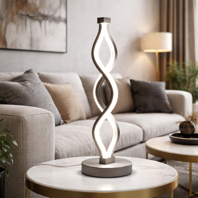 VenCore Heliora White 2792-20010 - Μοντέρνο Επιτραπέζιο Φωτιστικό LED USB 8W 5 Volt Λευκό Αλουμίνιο με Ρυθμιζόμενο CCT Λευκό - Ημέρας - Θερμό - Χειρισμός CCT μέσω Controller με Καλώδιο