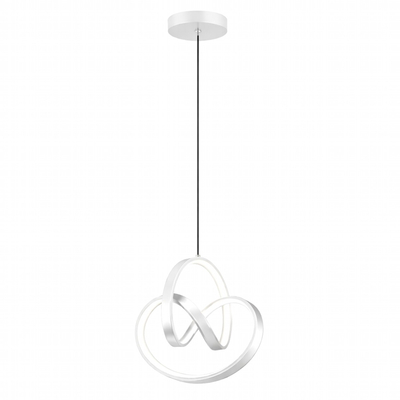 VenCore Loop White 6089-20007 - Μοντέρνο Κρεμαστό Φωτιστικό Οροφής LED 18W Λευκό Αλουμίνιο με Ρυθμιζόμενο CCT Λευκό - Ημέρας - Θερμό - Χειρισμός CCT μέσω Διακόπτη On-Off - Φ25 x Υ32cm