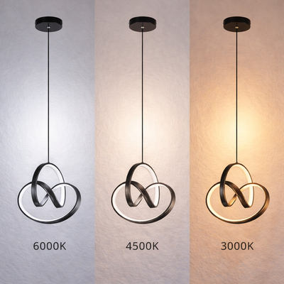 VenCore Loop White 6089-20007 - Μοντέρνο Κρεμαστό Φωτιστικό Οροφής LED 18W Λευκό Αλουμίνιο με Ρυθμιζόμενο CCT Λευκό - Ημέρας - Θερμό - Χειρισμός CCT μέσω Διακόπτη On-Off - Φ25 x Υ32cm