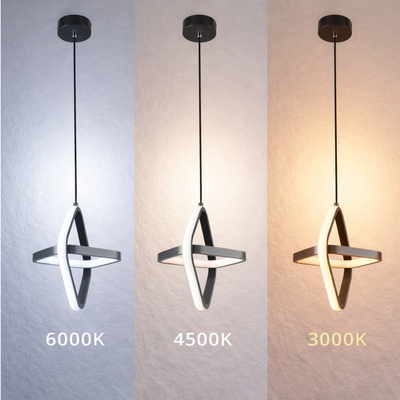 VenCore Axis Black 6089-20026 - Μοντέρνο Κρεμαστό Φωτιστικό Οροφής LED 22W Μαύρο Αλουμίνιο με Ρυθμιζόμενο CCT Λευκό - Ημέρας - Θερμό - Χειρισμός CCT μέσω Διακόπτη On-Off - Φ22 x Υ24cm