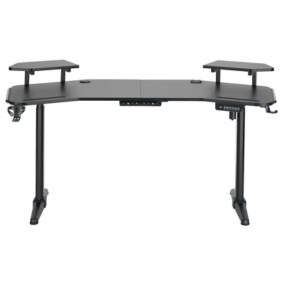VenCore 2730-10005 - Gaming Desk Adjustable 160x60x72-112cm Black - Μοντέρνο Γραφείο Ρυθμιζόμενου Ύψους με Λειτουργία Μνήμης Gaming VenCore Μοριοσανίδας Carbon Fiber με Μεταλλικά Πόδια Μαύρο Μ160 x Π60 x Υ72-112cm