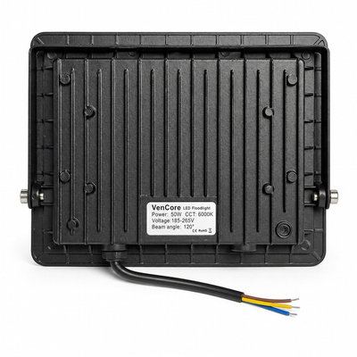 VenCore 9010-50008 - Floodlight LED 50W 120° 185-265V DW - Προβολέας LED Slim Series VenCore 120° Μοίρες 50 Watt 185-265 Volt 5000 Lumens - Αδιάβροχος IP66 - Φυσικό Λευκό 4500K - Μ21.5xΠ16.2xΥ3.5cm