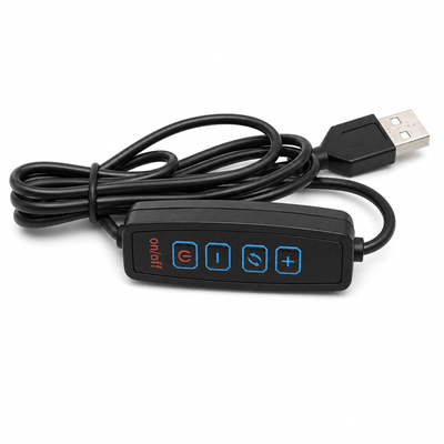 VenCore Heliora Black 2792-20009 - Μοντέρνο Επιτραπέζιο Φωτιστικό LED USB 8W 5 Volt Μαύρο Αλουμίνιο με Ρυθμιζόμενο CCT Λευκό - Ημέρας - Θερμό - Χειρισμός CCT μέσω Controller με Καλώδιο