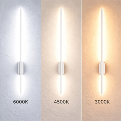 VenCore Lineon White 6093-20115 - Μοντέρνο Επιτοίχιο Φωτιστικό Απλίκα LED 60CM 12W Λευκό Αλουμίνιο με Ρυθμιζόμενο CCT Λευκό - Ημέρας - Θερμό - Χειρισμός CCT μέσω Διακόπτη On-Off