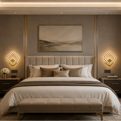 VenCore Elara Gold 6093-20012 - Μοντέρνο Επιτοίχιο Φωτιστικό Απλίκα LED 12W Χρυσό Αλουμίνιο με Ρυθμιζόμενο CCT Λευκό - Ημέρας - Θερμό - Χειρισμός CCT μέσω Διακόπτη On-Off - Μ29 x Π25 x Υ5.5cm