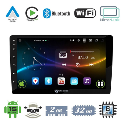 VenCore 3236-10007 - Οθόνη Multimedia Android 15 Αυτοκινήτου 9" 9109A Android 10 MTK6762 Octa-Core 2GB/32GB IPS 1280x720 με Wi-Fi, Bluetooth, CarPlay, Android Auto & MirrorLink - Μ23 - Π13 - Υ5cm