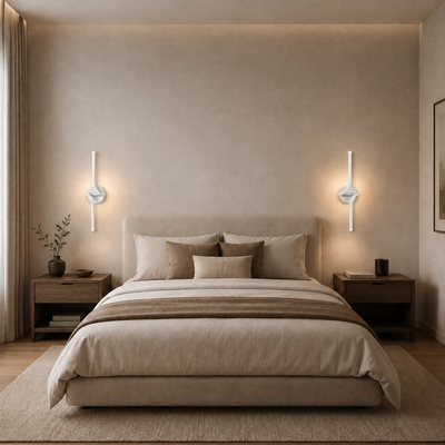 VenCore Aureon White 6093-20147 - Μοντέρνο Επιτοίχιο Φωτιστικό Απλίκα LED 12W Λευκό Αλουμίνιο με Ρυθμιζόμενο CCT Λευκό - Ημέρας - Θερμό - Χειρισμός CCT μέσω Διακόπτη On-Off - Μ40 x Π11 x Υ14cm