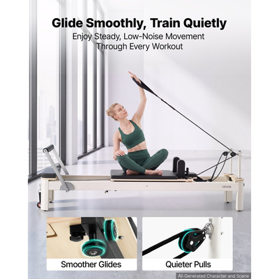 Μηχανή Pilates VEVOR Pilates Reformer 2,3 μέτρων, χωρητικότητας 181 κιλών, από κράμα αλουμινίου, για οικιακή χρήση και προπόνηση σε γυμναστήριο, με σανίδα άλματος, ελατήρια, πλαίσιο καθίσματος και ρυθμιζόμενο στήριγμα κεφαλής, για προχωρημένους αρχάριους χρήστες
