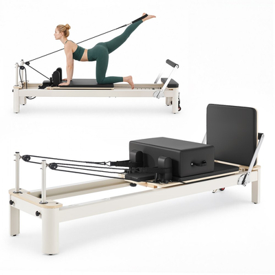 Μηχανή Pilates VEVOR Pilates Reformer 2,3 μέτρων, χωρητικότητας 181 κιλών, από κράμα αλουμινίου, για οικιακή χρήση και προπόνηση σε γυμναστήριο, με σανίδα άλματος, ελατήρια, πλαίσιο καθίσματος και ρυθμιζόμενο στήριγμα κεφαλής, για προχωρημένους αρχάριους χρήστες
