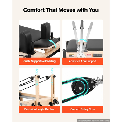 VEVOR Pilates Reformer 2,3 m Πτυσσόμενο μηχάνημα Pilates 181 kg από καουτσούκ, για οικιακή χρήση και προπόνηση στο γυμναστήριο, με σανίδα άλματος, ελατήρια, πλαίσιο καθίσματος και ρυθμιζόμενο στήριγμα κεφαλής, για προχωρημένους αρχάριους χρήστες