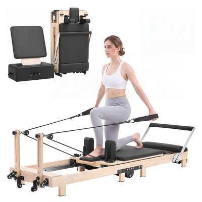 VEVOR Pilates Reformer 2,3 m Πτυσσόμενο μηχάνημα Pilates 181 kg από καουτσούκ, για οικιακή χρήση και προπόνηση στο γυμναστήριο, με σανίδα άλματος, ελατήρια, πλαίσιο καθίσματος και ρυθμιζόμενο στήριγμα κεφαλής, για προχωρημένους αρχάριους χρήστες
