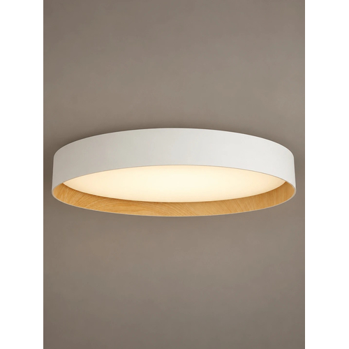 kelvo® RONDO KLV-101-0589-V2 Φωτιστικό Οροφής LED 36W 3600lm 120° AC 220-240V IP20 Ρυθμιζόμενο Λευκό CCT με Διακόπτη στο Driver 2700K/4500K/6000K Triac Dimmable - Lumileds SMD Chip & ENEC/TÜV Driver - Λευκό Ματ & Εφέ Ξύλου - Μ50 x Π50 x Υ7cm - 5 Χρόνια Εγγύηση