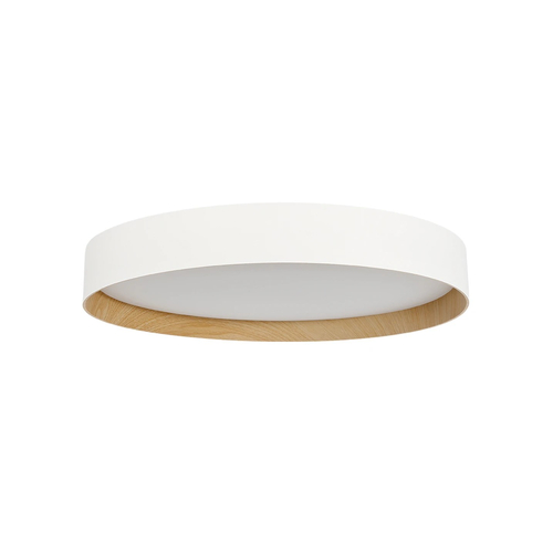 kelvo® RONDO KLV-101-0589-V2 Φωτιστικό Οροφής LED 36W 3600lm 120° AC 220-240V IP20 Ρυθμιζόμενο Λευκό CCT με Διακόπτη στο Driver 2700K/4500K/6000K Triac Dimmable - Lumileds SMD Chip & ENEC/TÜV Driver - Λευκό Ματ & Εφέ Ξύλου - Μ50 x Π50 x Υ7cm - 5 Χρόνια Εγγύηση