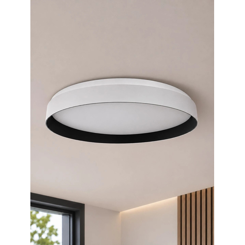 kelvo® VOLA KLV-101-0590-V2 Φωτιστικό Οροφής LED 24W 2400lm 120° AC 220-240V IP20 Ρυθμιζόμενο Λευκό CCT με Διακόπτη στο Driver 2700K/4500K/6000K Triac Dimmable - Lumileds SMD Chip & ENEC/TÜV Driver - Μαύρο Ματ & Λευκό Ματ - Μ38 x Π38 x Υ7cm - 5 Χρόνια Εγγύηση