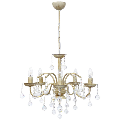 BISTRO/5L WHITE-BRONZE ΠΟΛΥΦΩΤΟ Ε/14 ΚΕΡΙ ΜΕ ΚΡΥΣΤΑΛΛΑ