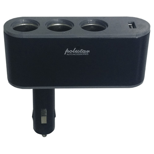 Adaptor 3x Αναπτήρας Αυτοκινήτου και 1x USB GloboStar 35445