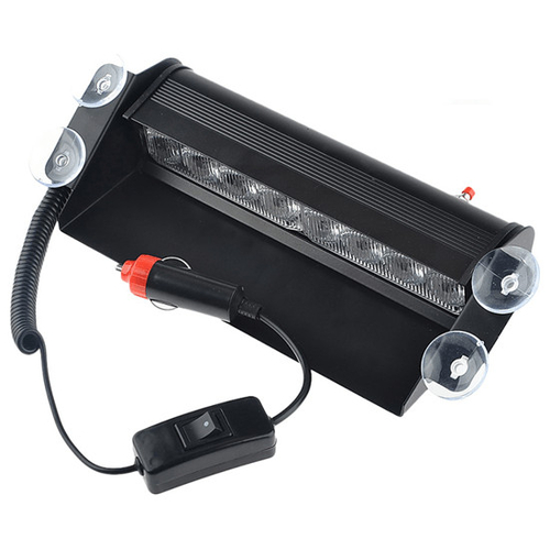 Φώτα Αστυνομίας STROBO για Παρμπρίζ Αυτοκινήτου με Βεντούζες Στήριξης 8 LED 10-30V Μπλε GloboStar 77663