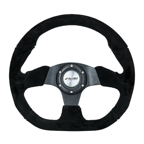 Simoni Racing ΤΙΜΟΝΙ X2 SHAMMY LEATHER ΜΑΥΡΟ ΣΑΜΟΥΑ ΣΟΥΕΤ ΤΡΙΑΚΤΙΝΟ ΔΙΑΜΕΤΡΟΣ 330mm ΠΑΧΟΣ 114mm