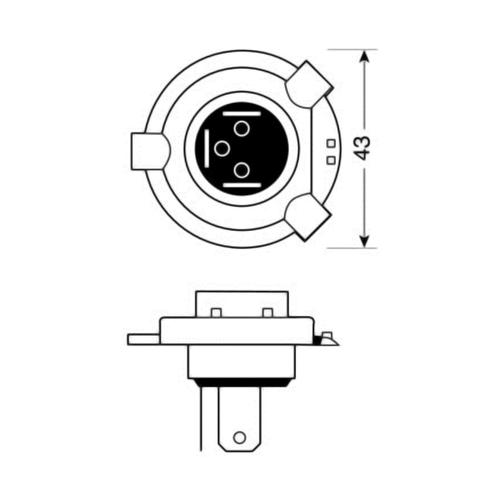 H4 ΑΛΟΓΟΝΟΥ 12V/100-80W 92mm P43t