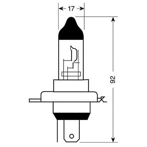 H4 XENON-BLUE 12V/60-55W 92mm 4.500Κ