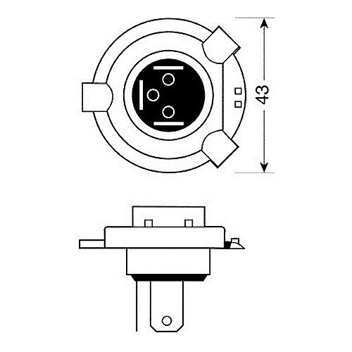 H4 XENON-BLUE 12V/60-55W 92mm 4.500Κ