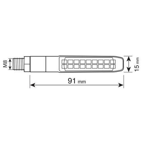 ΦΛΑΣ MOTO ΠΙΣΩ 12V SMD LED ΜΑΥΡΟ 3 ΧΡΗΣΕΩΝ (ΘΕΣΕΩΣ /ΦΛΑΣ/ΣΤΟΠ) 91x15mm  LAMPA  - 2 TEM.