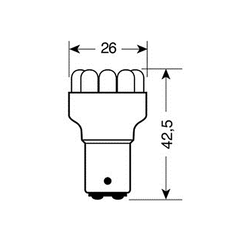 ΛΑΜΠΑ ΔΙΠΟΛΙΚΗ 11LED ΚΟΚΚΙΝΟ ΧΡΩΜΑ 12V