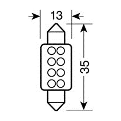 ΛΑΜΠΑΚΙ ΠΛΑΦΟΝΙΕΡΑΣ 8 LED 13x35mm