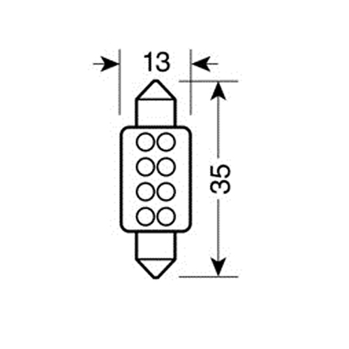 ΛΑΜΠΑΚΙ ΠΛΑΦΟΝΙΕΡΑΣ 8 LED 13x35mm