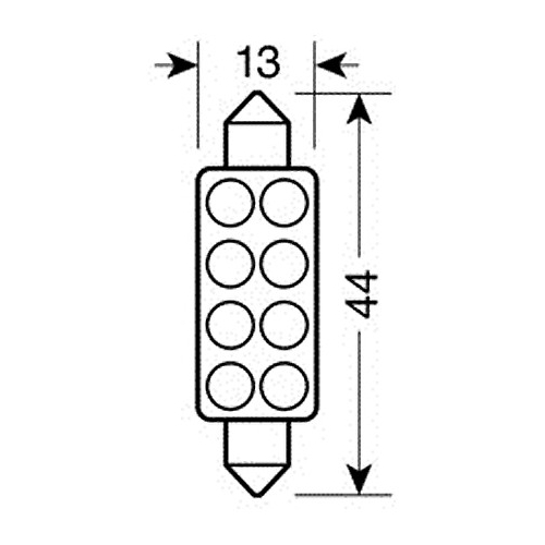 ΛΑΜΠΑΚΙ ΠΛΑΦΟΝΙΕΡΑΣ 8 LED 13x44mm