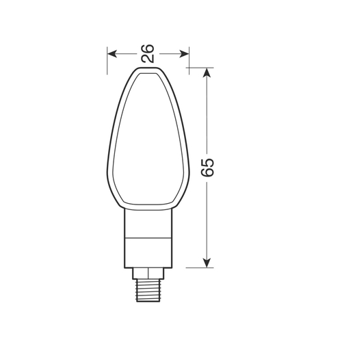 TUAREG ΦΛΑΣ LED ΜΟΤΟ 12V (ΜΑΥΡΟ - 65 Χ 26 mm) - 2 ΤΕΜ.