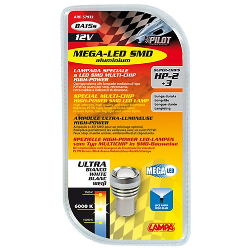 ΛΑΜΠΑΚΙ P21W 12V BA15s MEGA-LED5