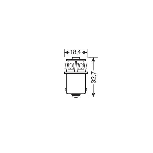 R5W 24/28V BA15s HYPER-LED18 ΛΕΥΚΟ