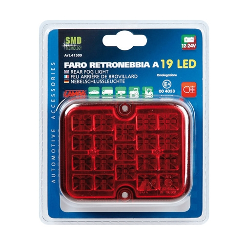 ΠΙΣΩ ΦΑΝΑΡΙ ΟΜΙΧΛΗΣ 12/24V (ΚΟΚΚΙΝΟ - 19 LED - 81 Χ 100mm) - 1 ΤΕΜ.