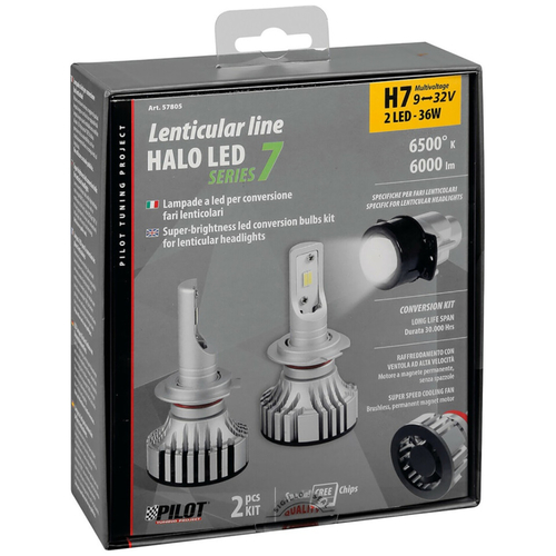 H7 9-32V 6.500K 6.000lm 72W PX26d HALO LED KIT SERIE 7 COMPAC 2ΤΕΜ (ΓΙΑ ΠΡΟΤΖΕΚΤΟΡΕΣ ΑΛΟΓΟΝΟΥ)