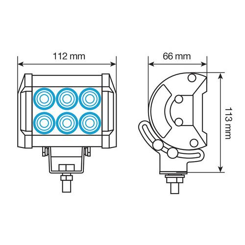 ΠΡΟΒΟΛΕΑΣ ΕΡΓΑΣΙΑΣ  WL-6 9/32V 6 CREE LED 18W 1560LM 6.000K (112 x 113 x 66 mm) ΜΕ ΦΩΣ ΔΙΑΘΛΑΣΗΣ -1ΤΕΜ.