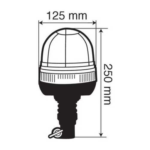 Φάρος βιδωτός Ελαστικός RL-3 12V/24V με DIN 125x250mm