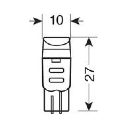T10 12V W2,1x9,5d MEGA-LED 3 ΛΕΥΚΟ ΦΩΣ 10x27mm 2ΤΕΜ.