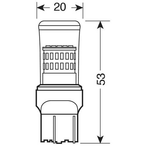 W21W (T20) 12V MEGA-LED48 6.500K 370lm W3x16d ΔΙΑΘΛΑΣΗΣ (ΚΑΡΦΩΤΟ-ΔΙΠΛΗΣ ΠΟΛΙΚΟΤΗΤΑΣ) BLISTER 1ΤΕΜ.