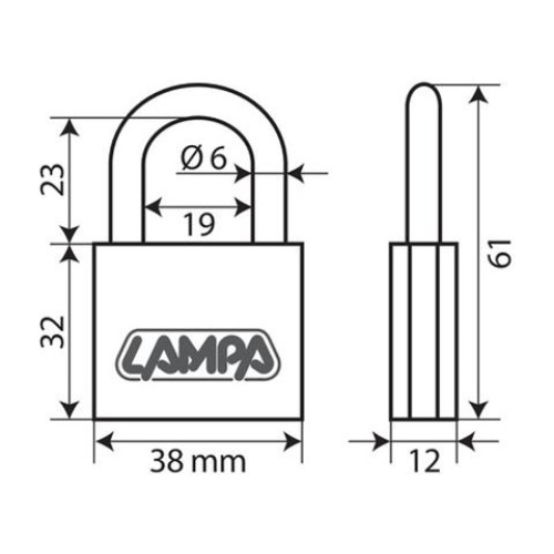 ΛΟΥΚΕΤΟ 60mm STANDARD ΜΕ 3 ΚΛΕΙΔΙΑ