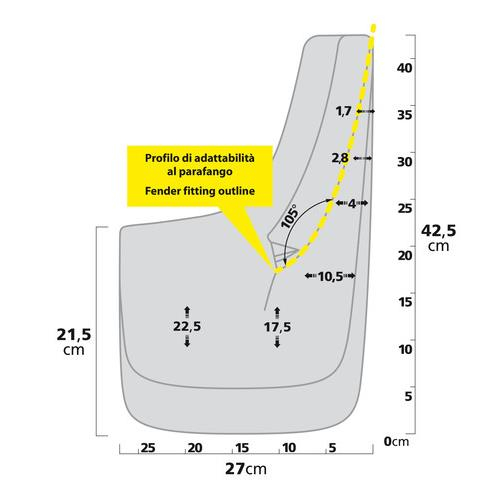 ΛΑΣΠΩΤΗΡΕΣ SPLASH-GUARDS CONTOUR SUV 27x42,5cm TYPE-6 2ΤΕΜ.