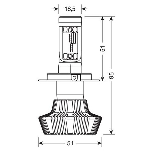 H4 10-30V 6.500K 4.000lm 25W P43t HALO LED 16LED ZES CHIPS 1ΤΕΜ.