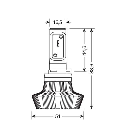 H11 10-30V 6.500K 4.000lm 25W PGJ19-2 HALO LED 8LED ZES CHIPS 1ΤΕΜ.