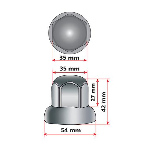 ΚΑΠΑΚΙΑ ΜΠΟΥΛΟΝΙΩΝ ΦΟΡΤΗΓΟΥ INOX 33mm 40ΤΕΜ.