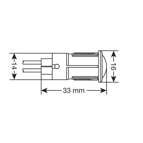 ΛΑΜΠΑΚΙ ΣΥΝΑΓΕΡΜΟΥ 12/24V 14mm ΚΟΚΚΙΝΟ