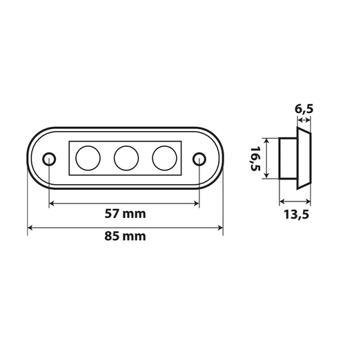 ΦΩΣ ΟΓΚΟΥ ΦΟΡΤΗΓΟΥ 24V 3 LED 80x22mm ΠΟΡΤΟΚΑΛΙ - 1 ΤΕΜ.