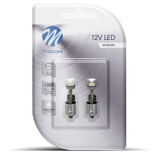 T4W 12V 0,72W BA9s (ΜΙΝΙΟΝ) LED 1xSMD5050 CAN-BUS ΛΕΥΚΟ BLISTER 2ΤΕΜ.