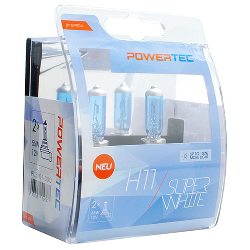 H11 12V 55W 3.450K PGJ19-2 POWERTECK SUPERWHITE 2ΤΕΜ.