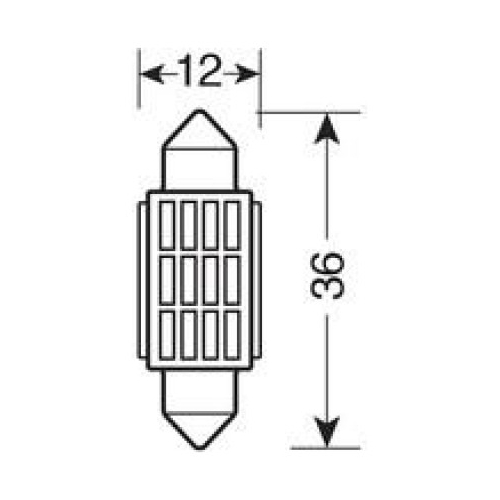 ΛΑΜΠΑΚΙ ΠΛΑΦΟΝΙΕΡΑΣ 12V 12x36mm 150lm ΛΕΥΚΟ MEGA-LED12 (ΔΙΠΛΗΣ ΠΟΛΙΚΟΤΗΤΑΣ- CAN-BUS) BLISTER 1ΤΕΜ.
